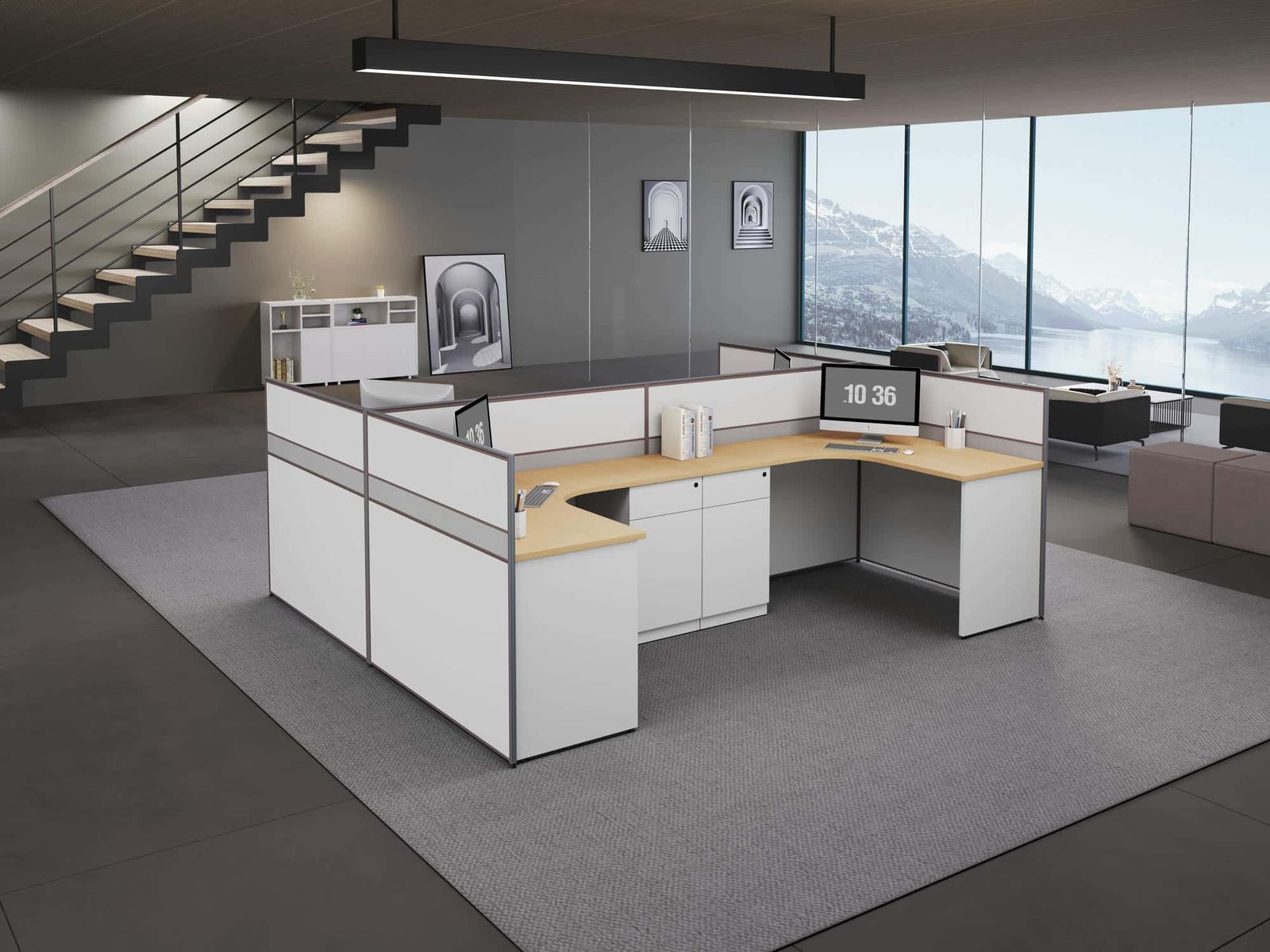 P20A Modular Office Workstation Partition Desk scene 1