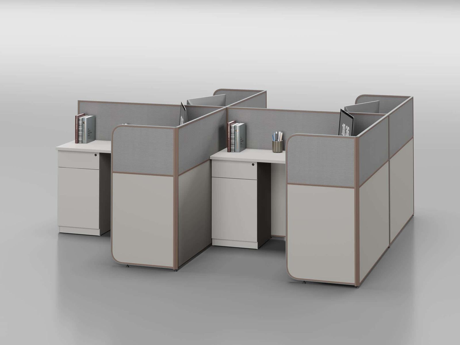 P20B Modular Office Workstation Partition Desk - Curved Desk gallery - Ergovari