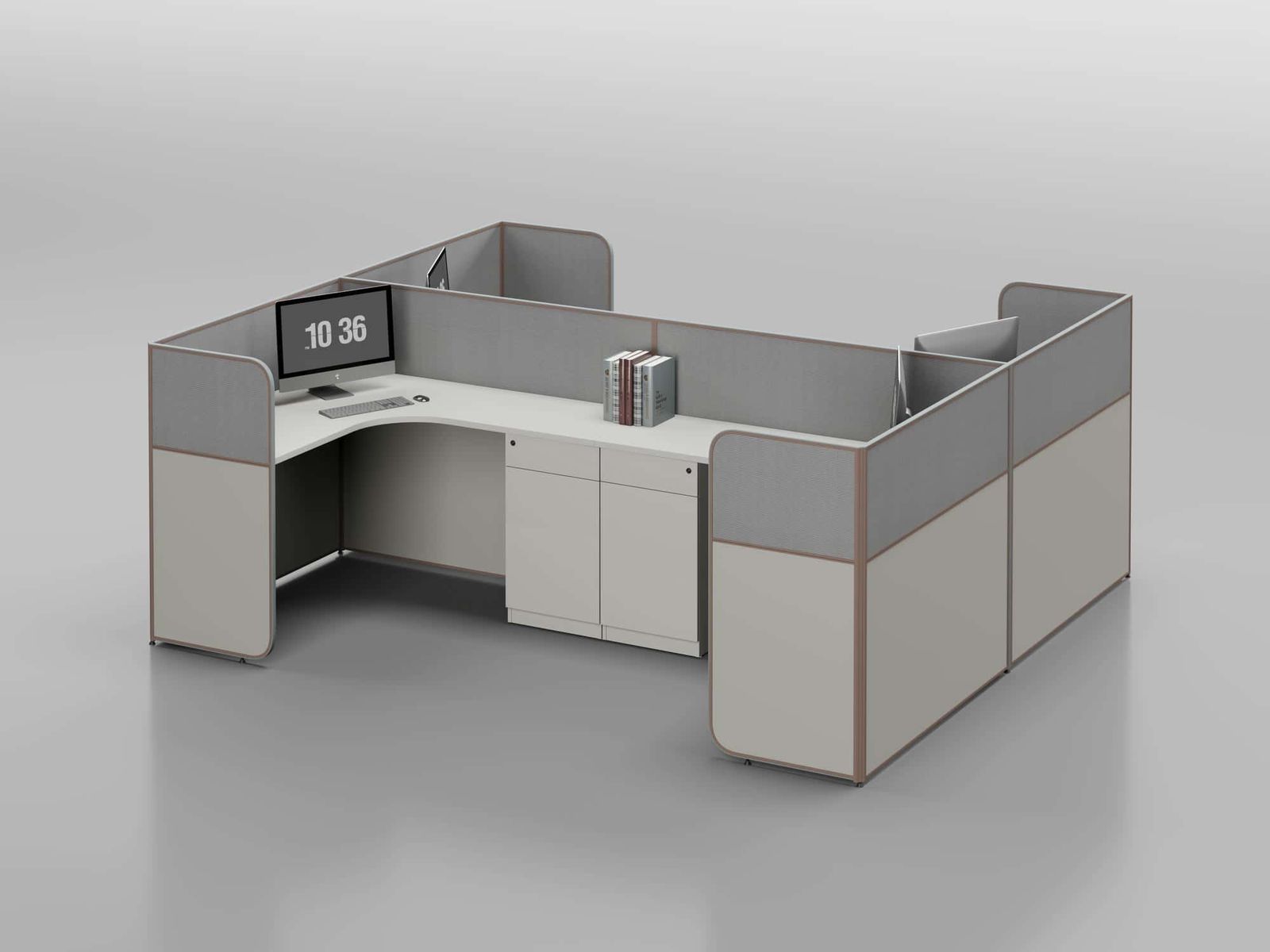 P20B Modular Office Workstation Partition Desk - Curved Desk gallery - Ergovari