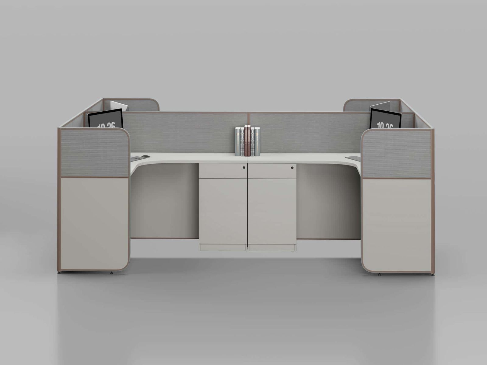 P20B Modular Office Workstation Partition Desk - Curved Desk gallery - Ergovari