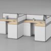 P20F1 Modular Office Workstation Partition Desk whitebg 3 - Ergovari