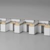 P20F1 Modular Office Workstation Partition Desk whitebg 5 - Ergovari