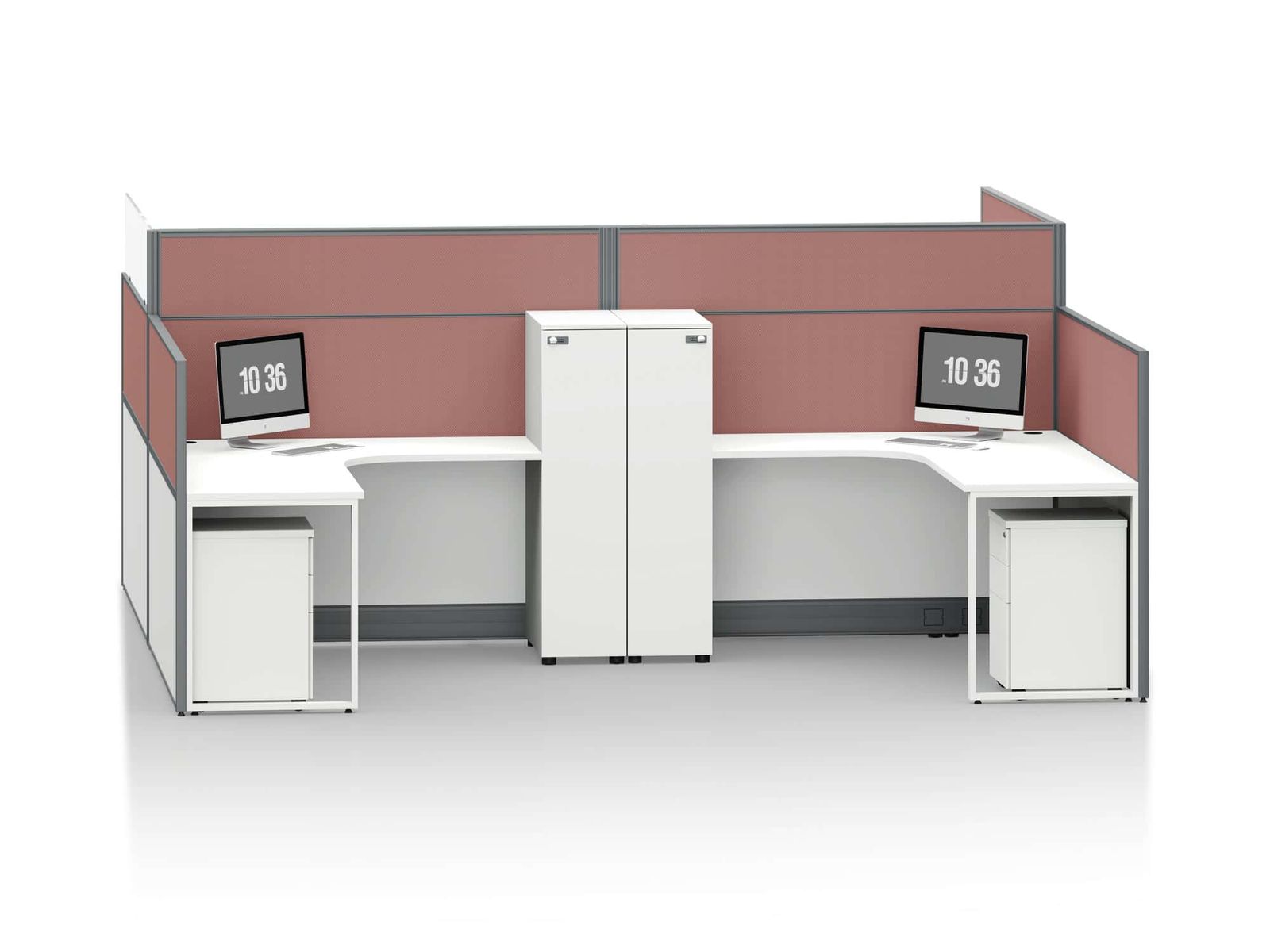 P3550AA-3249A Project Partition Workstation Combination - Oxidized Silver gallery - Ergovari