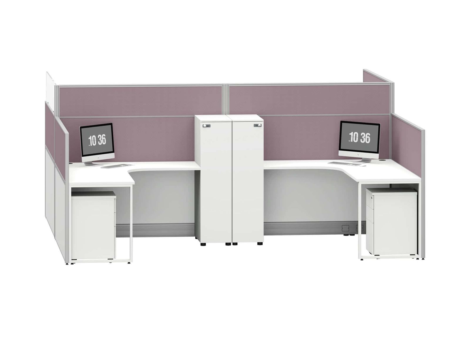 P3550AA-3249A Project Partition Workstation Combination - Oxidized Silver gallery - Ergovari