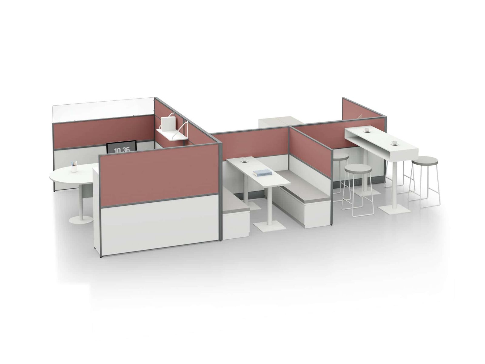 P3550AA-3255A Project Partition Workstation Combination - Oxidized Silver gallery - Ergovari