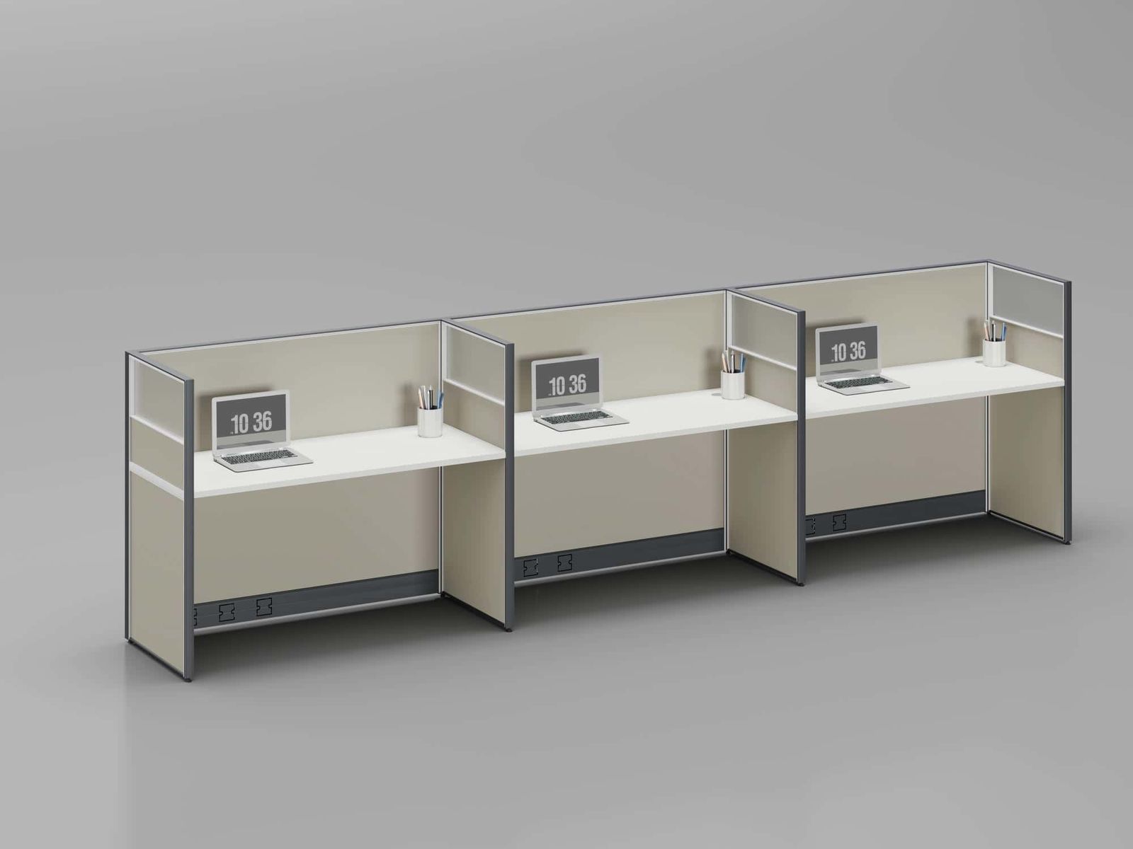 P40 Modular Office Workstation Partition Desk - Straight Desk Inline gallery - Ergovari