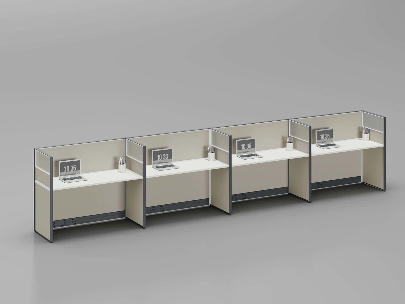 P40 Modular Office Workstation Partition Desk - Straight Desk Inline gallery - Ergovari