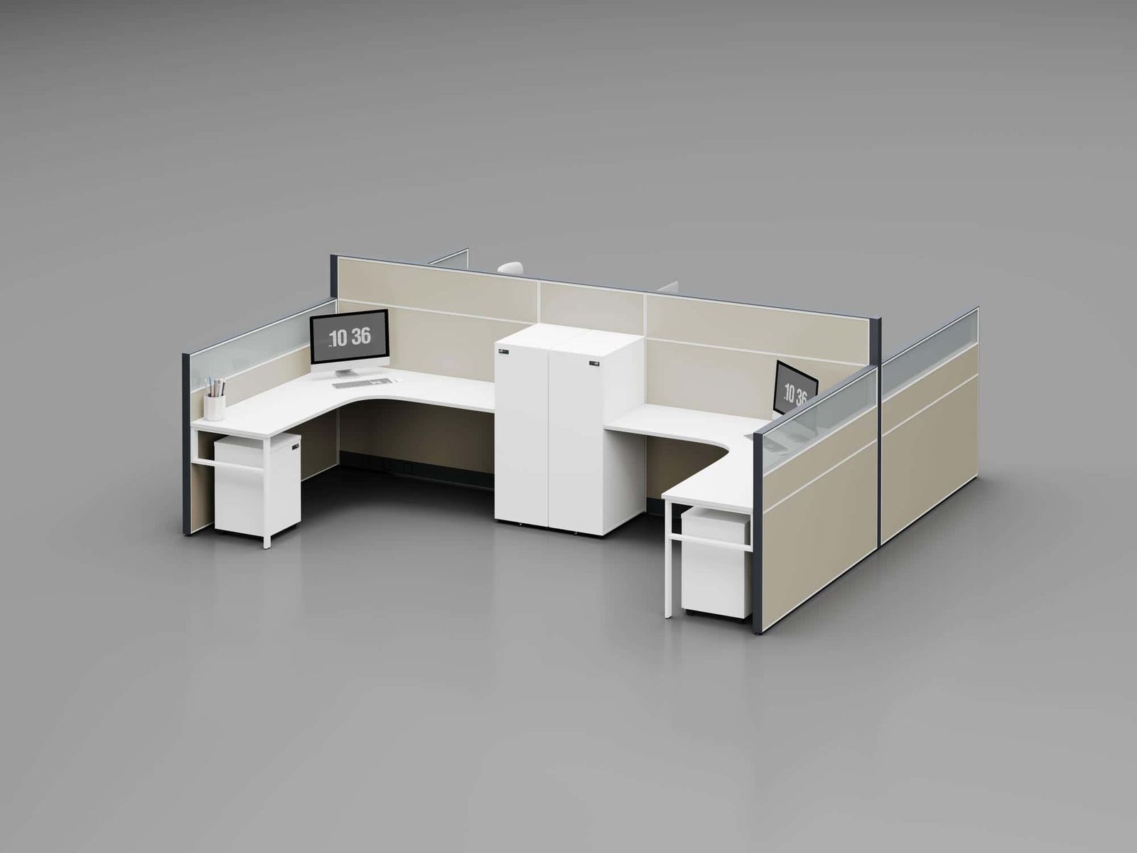 P60 Modular Office Workstation Partition Desk gallery - Ergovari