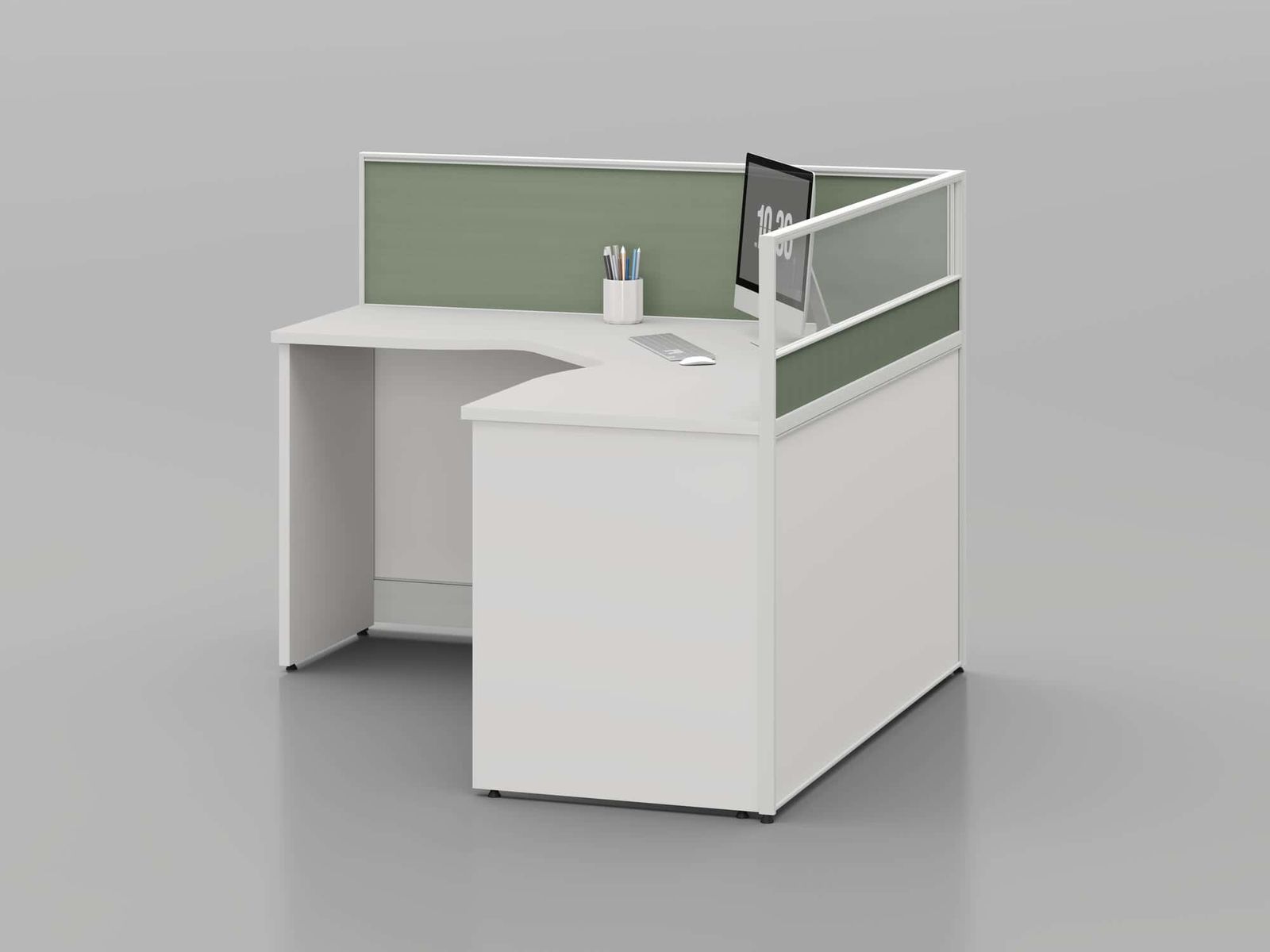 T10 Modular Office Workstation Partition Desk - Oxidized Grey whitebg 67 - Ergovari