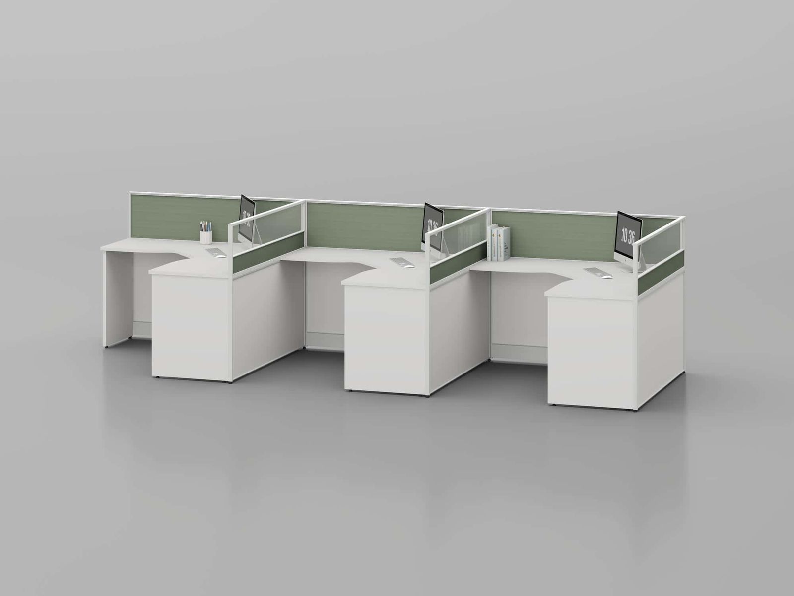 T10 Modular Office Workstation Partition Desk - Oxidized Grey whitebg 69 - Ergovari