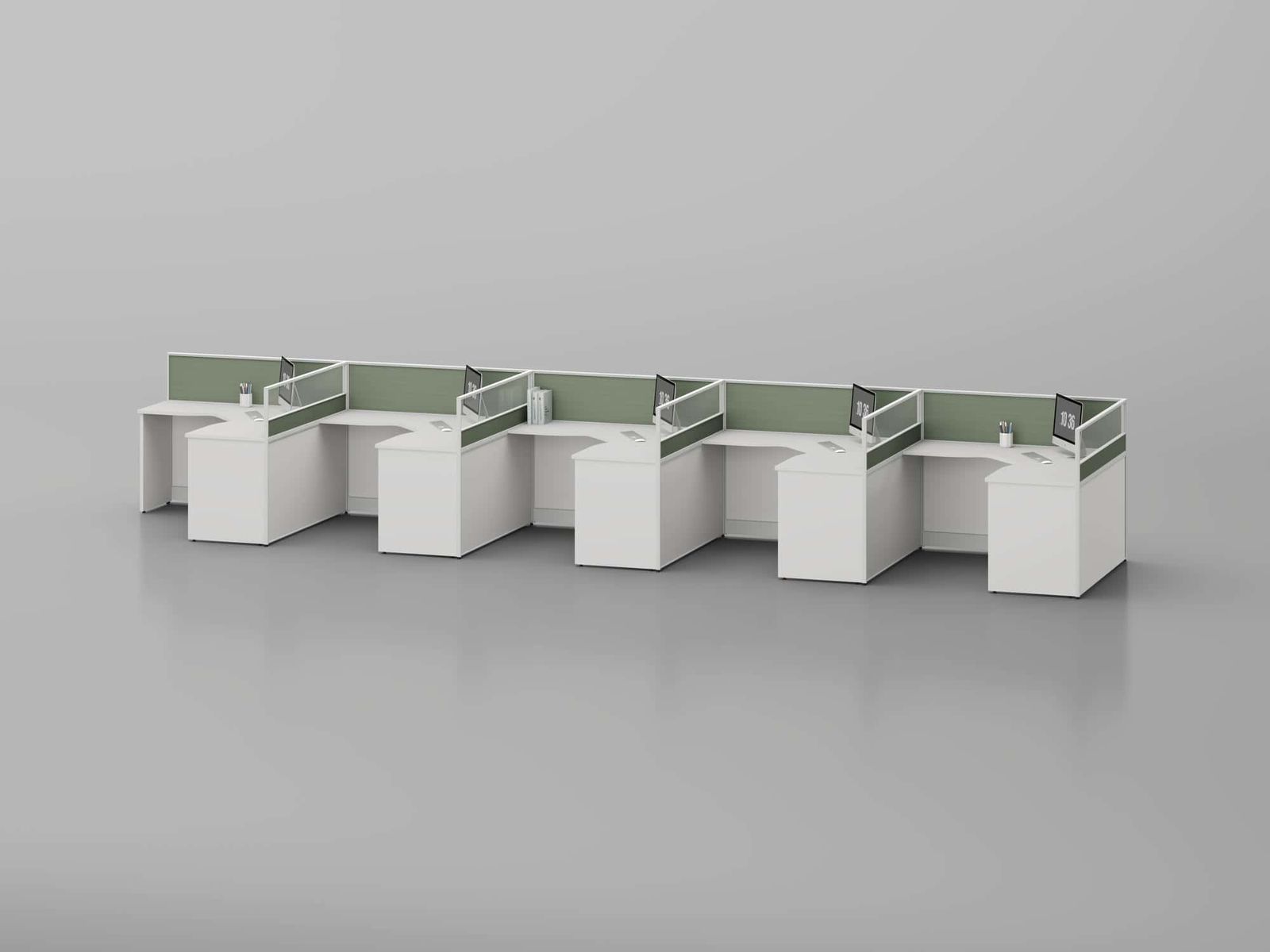 T10 Modular Office Workstation Partition Desk - Oxidized Grey whitebg 71 - Ergovari
