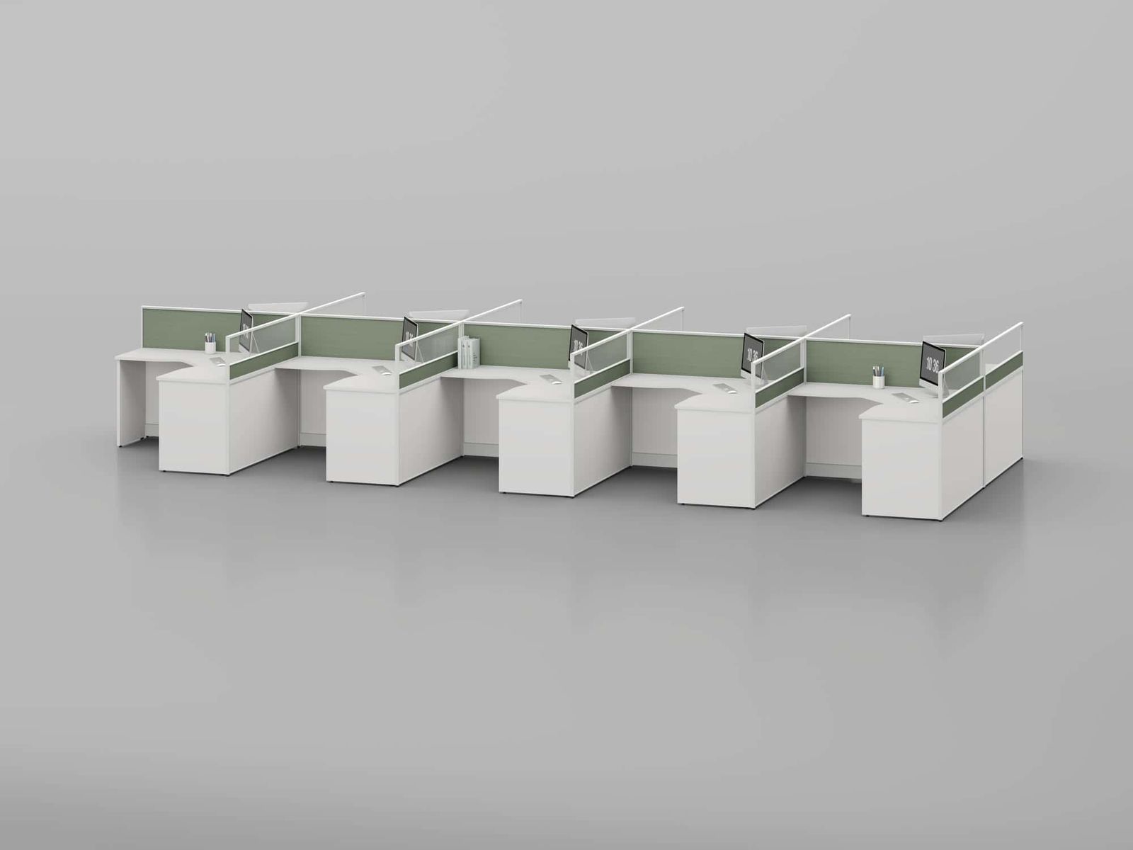 T10 Modular Office Workstation Partition Desk - Oxidized Grey whitebg 72 - Ergovari