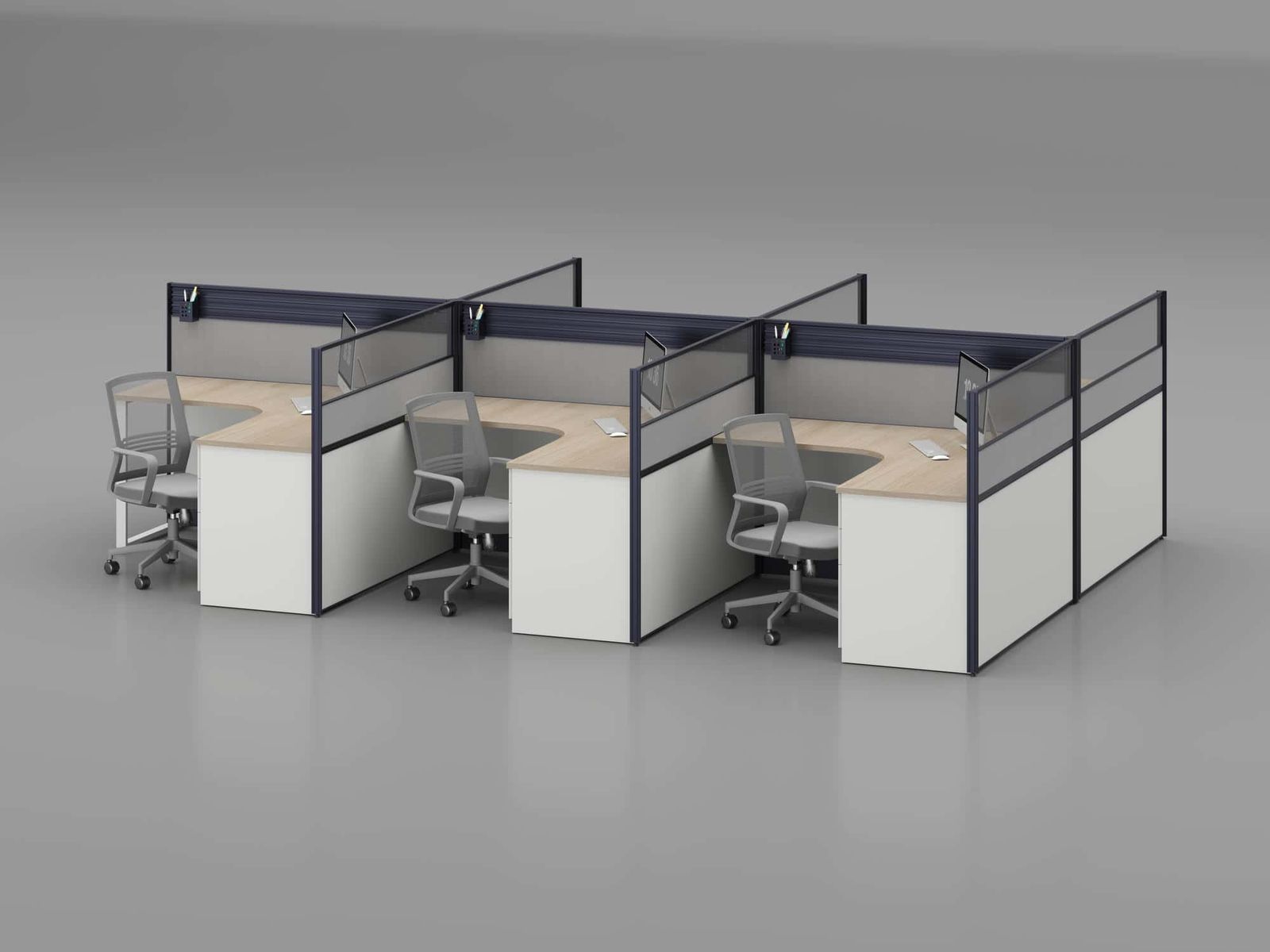 T25 Modular Office Workstation Partition Desk gallery - Ergovari