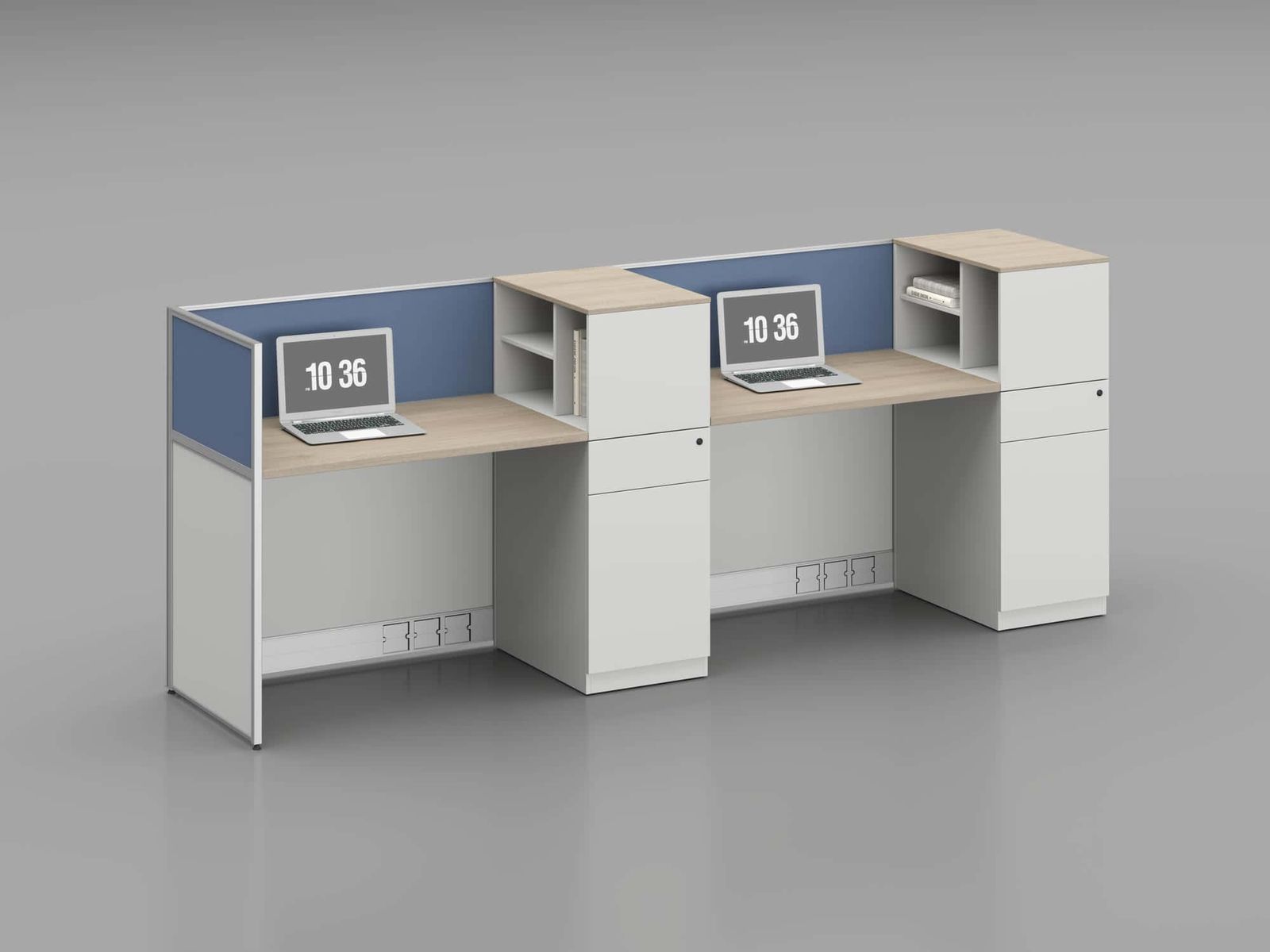 U2535-2812A Modular Office Workstation Partition Desk whitebg 14 - Ergovari