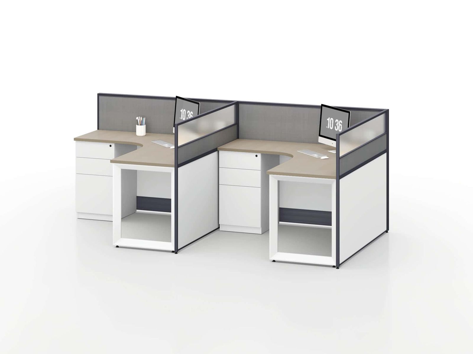 U2550B Project Partition Workstation Combination - Dark Asphalt gallery - Ergovari