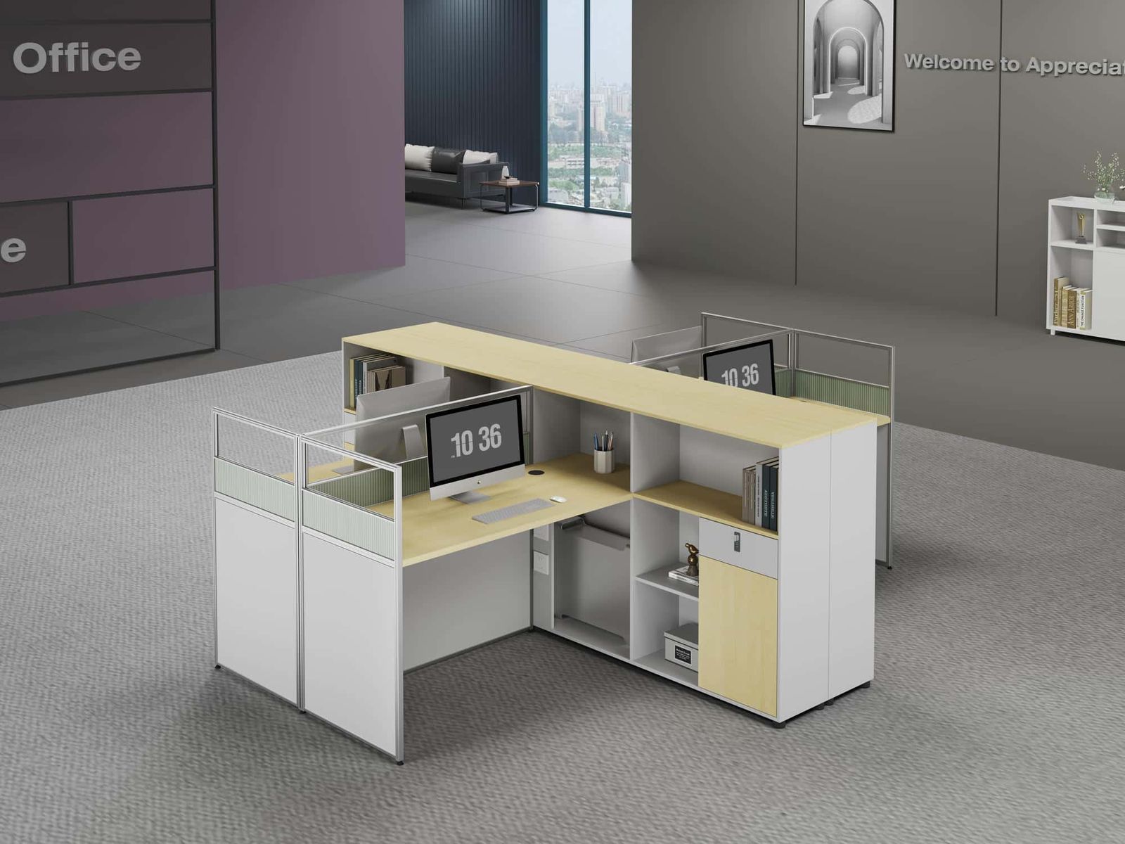 U25A-1514 Modular Office Workstation Partition Desk scene 1