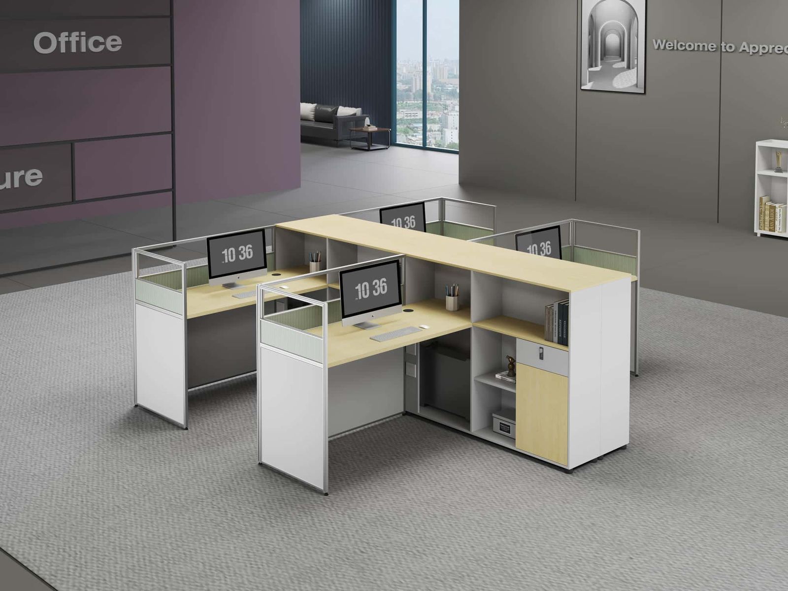 U25A-1514 Modular Office Workstation Partition Desk scene 3