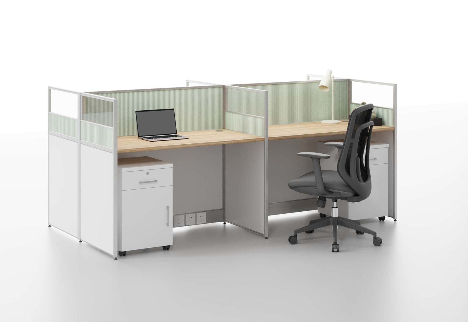 U25A-2412A Modular Office Workstation Partition Desk - Oxidized Silver whitebg 1 - Ergovari