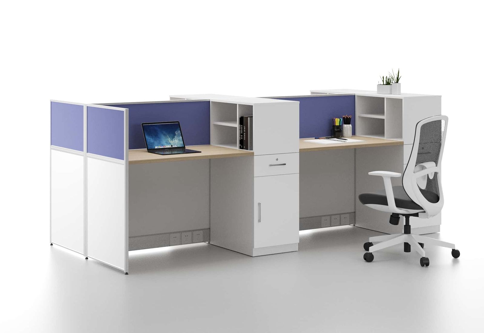 U25A-2412A Modular Office Workstation Partition Desk - Oxidized Silver whitebg 4 - Ergovari