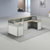 U25A Modular Office Workstation Partition Desk - Oxidized Silver scene 4 - Ergovari