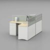 U25A Modular Office Workstation Partition Desk - Oxidized Silver whitebg 13 - Ergovari