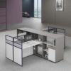 U25B-1514 Modular Office Workstation Partition Desk - Dark Asphalt scene 1 - Ergovari