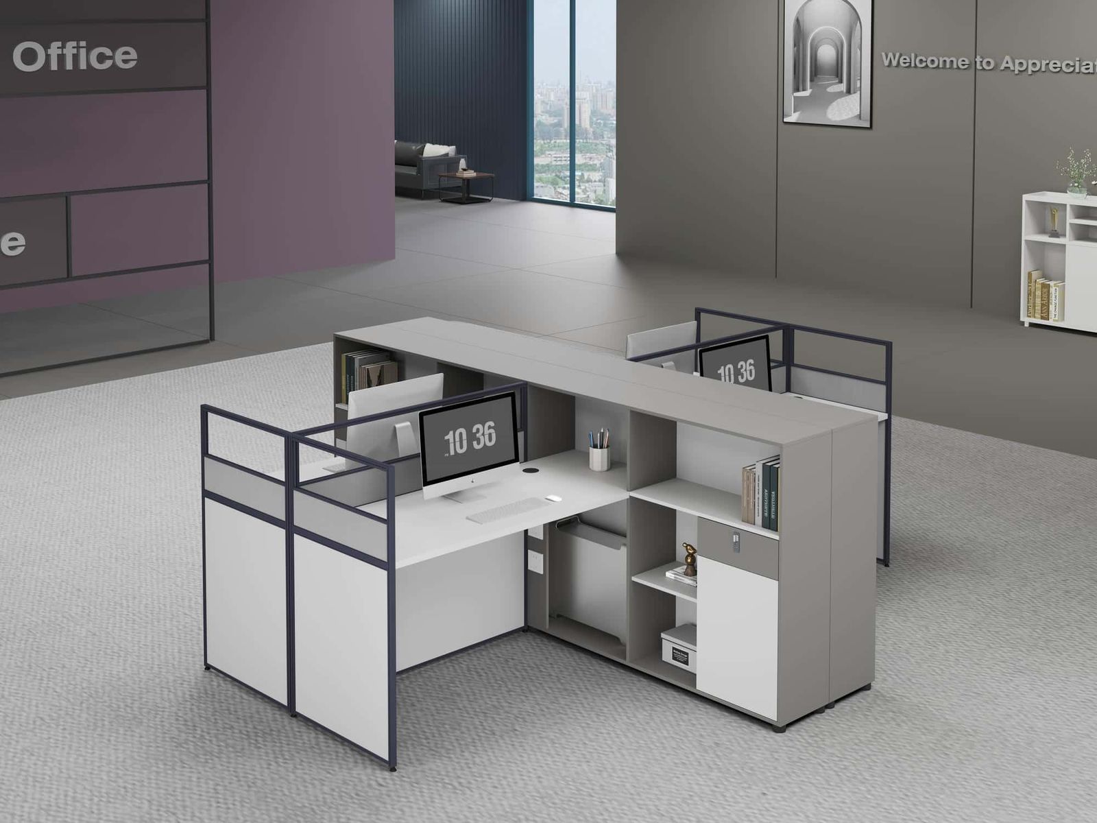 U25B-1514 Modular Office Workstation Partition Desk scene 1