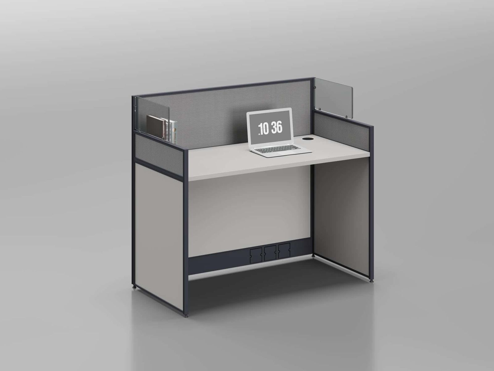 U25B-2412 Modular Office Workstation Partition Desk - Dark Asphalt whitebg 14 - Ergovari