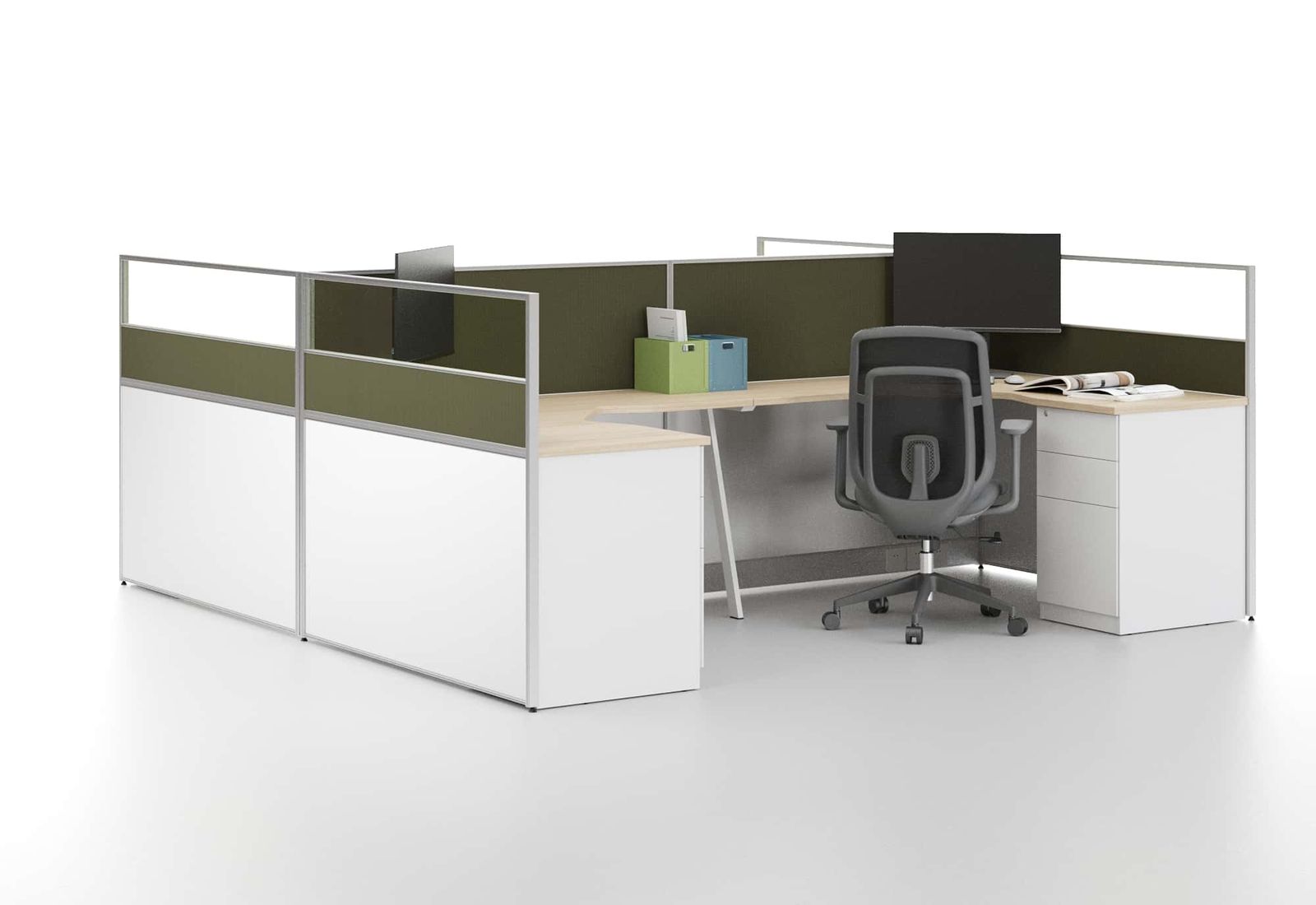 U35 Project Partition Workstation Combination - Dark Asphalt gallery - Ergovari