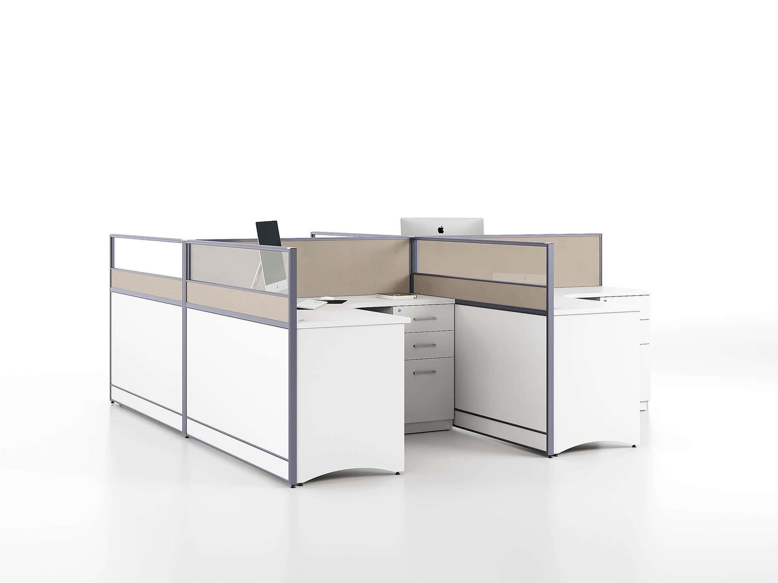 U35 Project Partition Workstation Combination - Dark Asphalt gallery - Ergovari