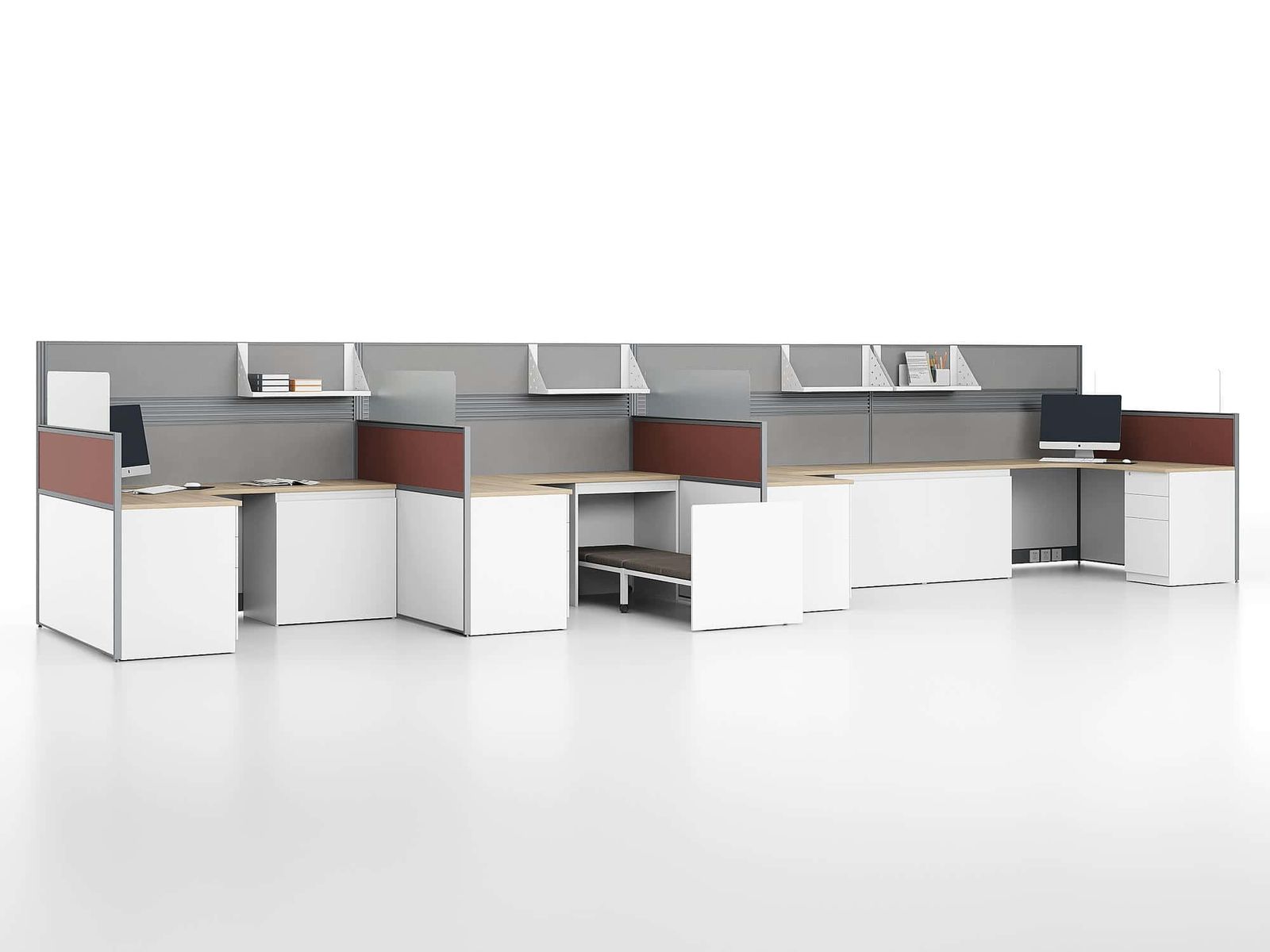 U35 Project Partition Workstation Combination - Dark Asphalt gallery - Ergovari