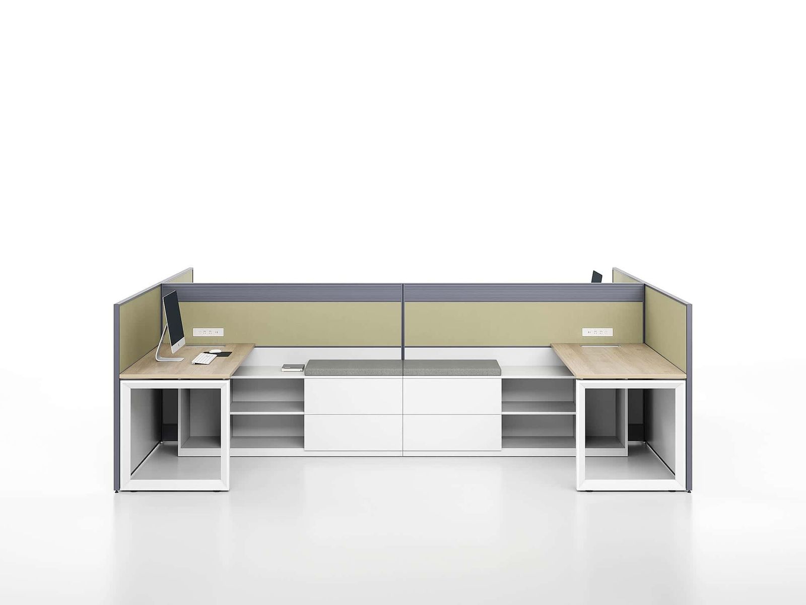 U3550 Project Partition Workstation Combination - Dark Asphalt gallery - Ergovari
