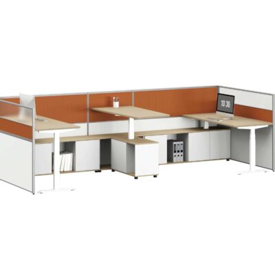U3550AA-3816A Project Partition Workstation Combination - Oxidized Silver gallery - Ergovari
