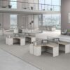 U35A-2814A Modular Office Workstation Partition Desk - Oxidized Silver scene 1 - Ergovari