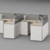 U35A-2814A Modular Office Workstation Partition Desk - Oxidized Silver whitebg 3 - Ergovari