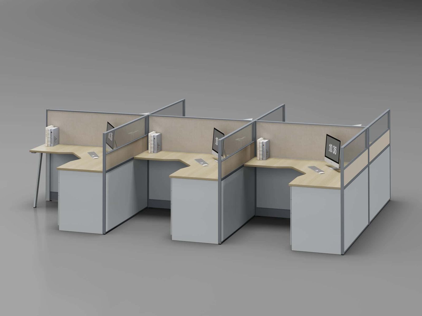 U35C-2814A Modular Office Workstation Partition Desk - Dark Asphalt whitebg 8 - Ergovari