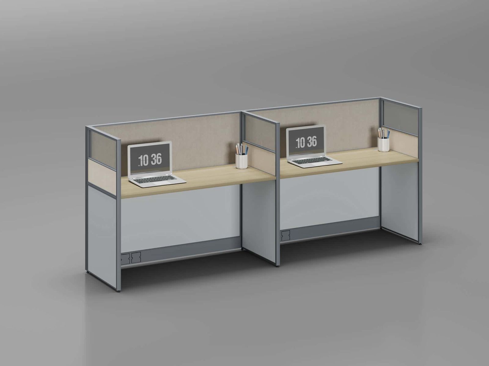 U35C-2814A Modular Office Workstation Partition Desk - Dark Asphalt whitebg 12 - Ergovari