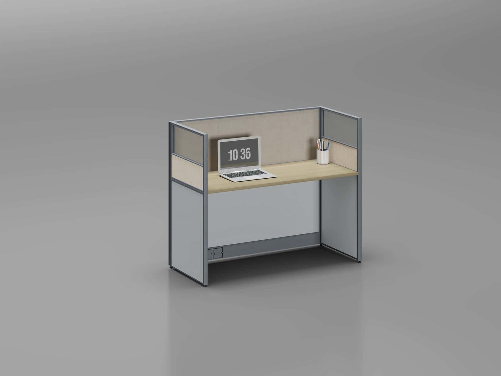 U35C-2814A Modular Office Workstation Partition Desk - Dark Asphalt whitebg 13 - Ergovari