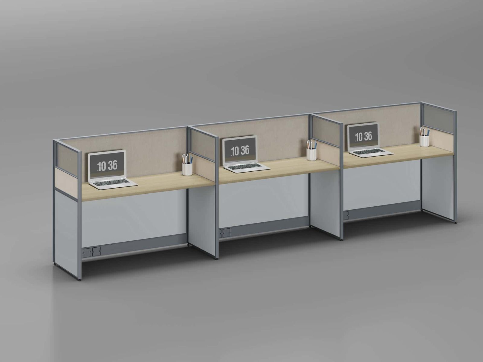 U35C-2814A Modular Office Workstation Partition Desk - Dark Asphalt whitebg 14 - Ergovari