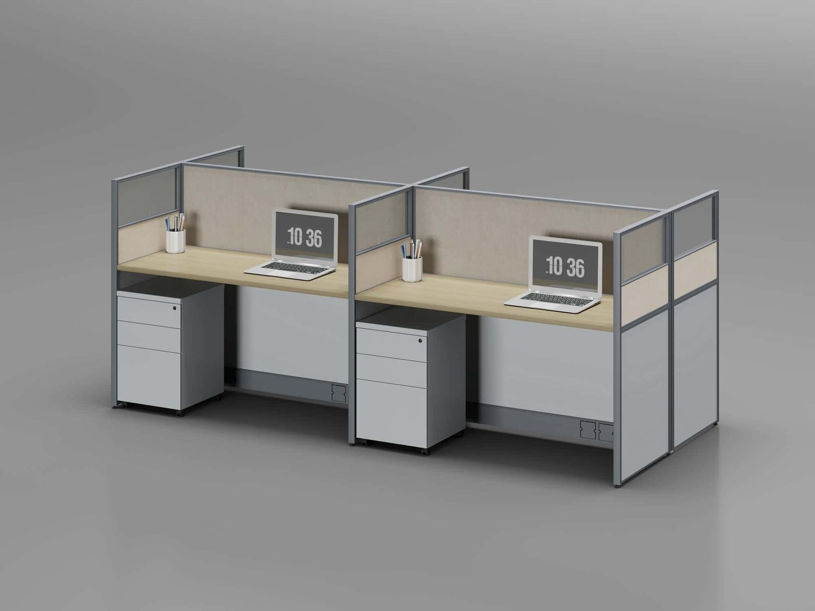 U35C-2814A Modular Office Workstation Partition Desk - Dark Asphalt whitebg 16 - Ergovari