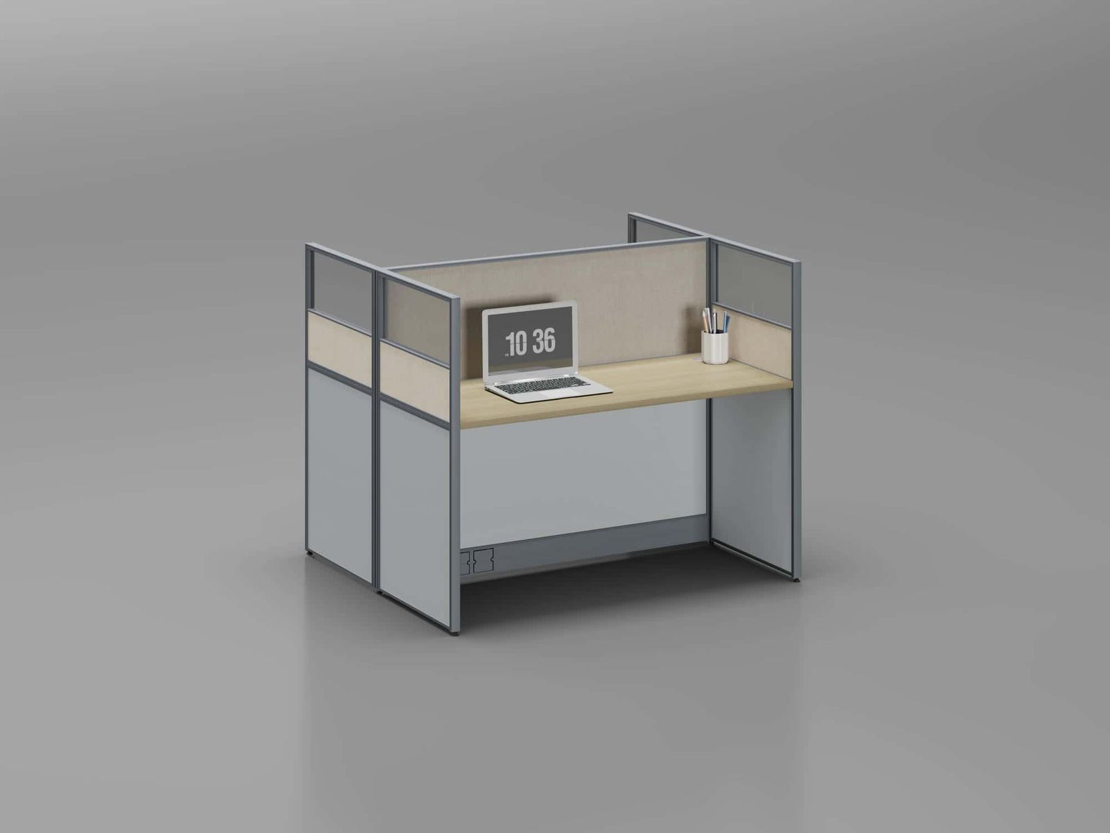 U35C-2814A Modular Office Workstation Partition Desk - Dark Asphalt whitebg 18 - Ergovari