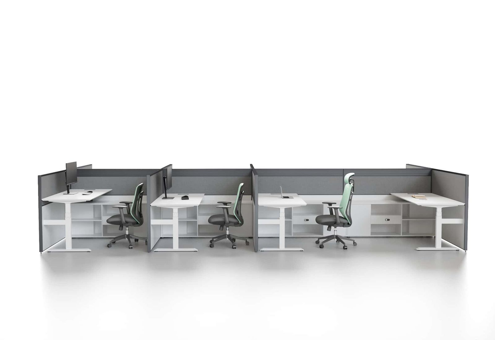 U50 Project Partition Workstation Combination - Dark Asphalt gallery - Ergovari