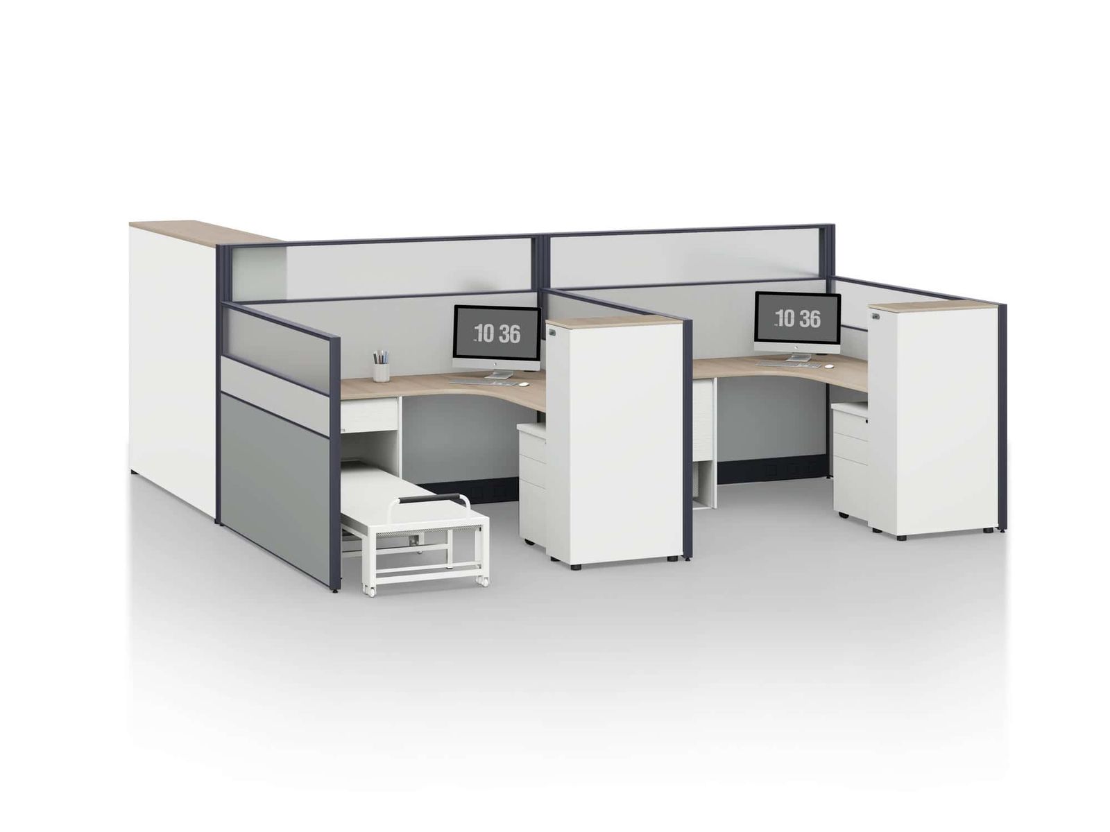U5080B Project Partition Workstation Combination - Dark Asphalt gallery - Ergovari