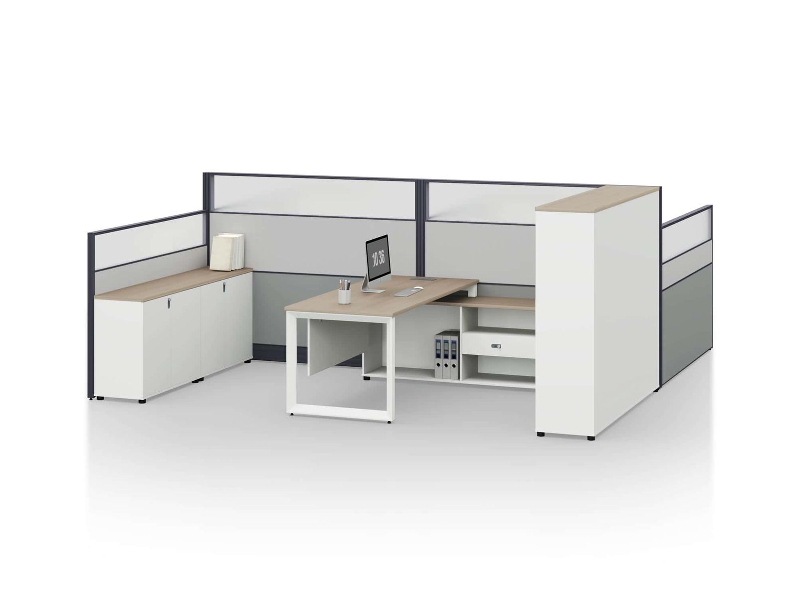 U5080B Project Partition Workstation Combination - Dark Asphalt gallery - Ergovari
