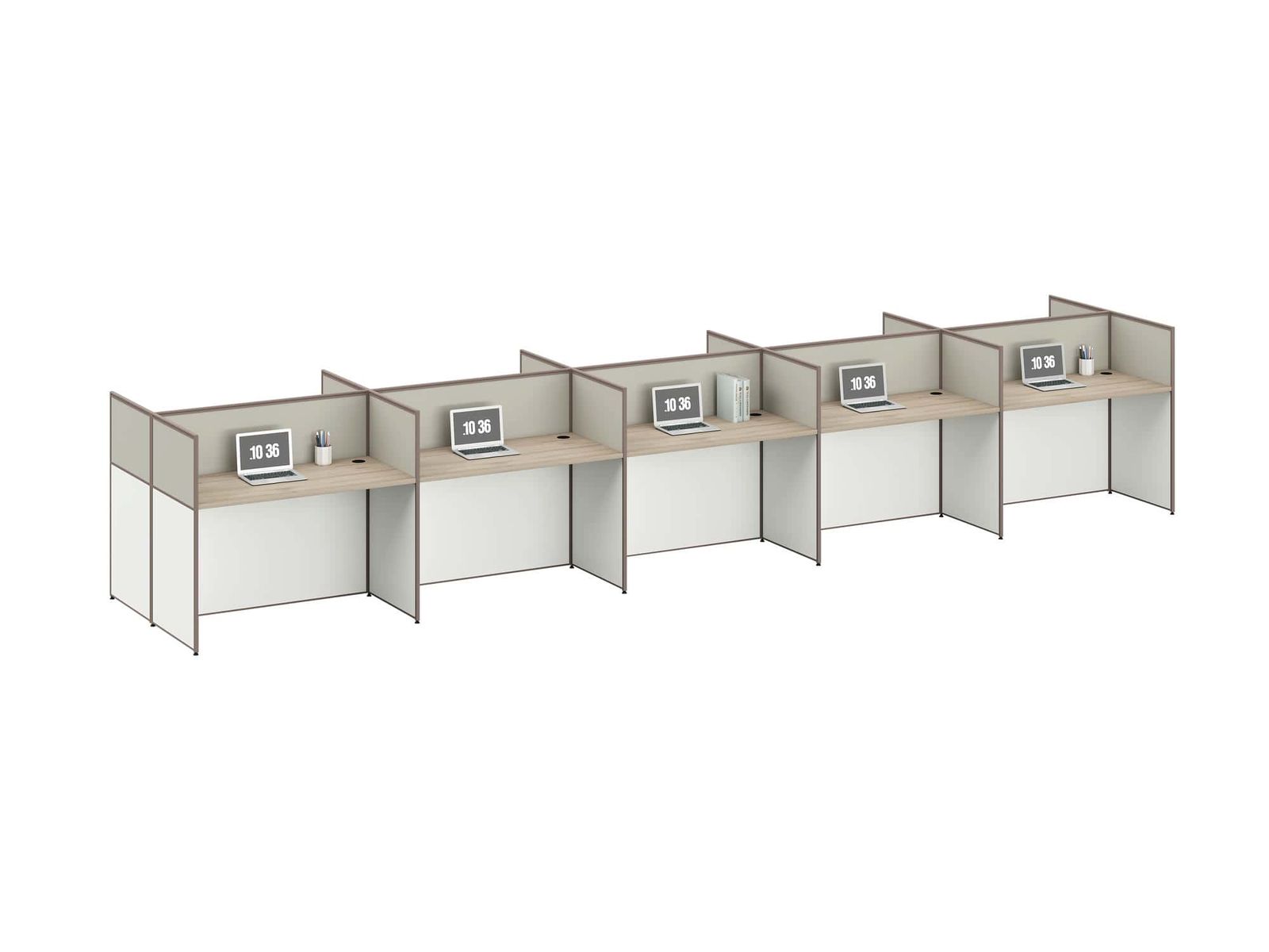 V20 Modular Office Workstation Partition Desk whitebg 1 - Ergovari