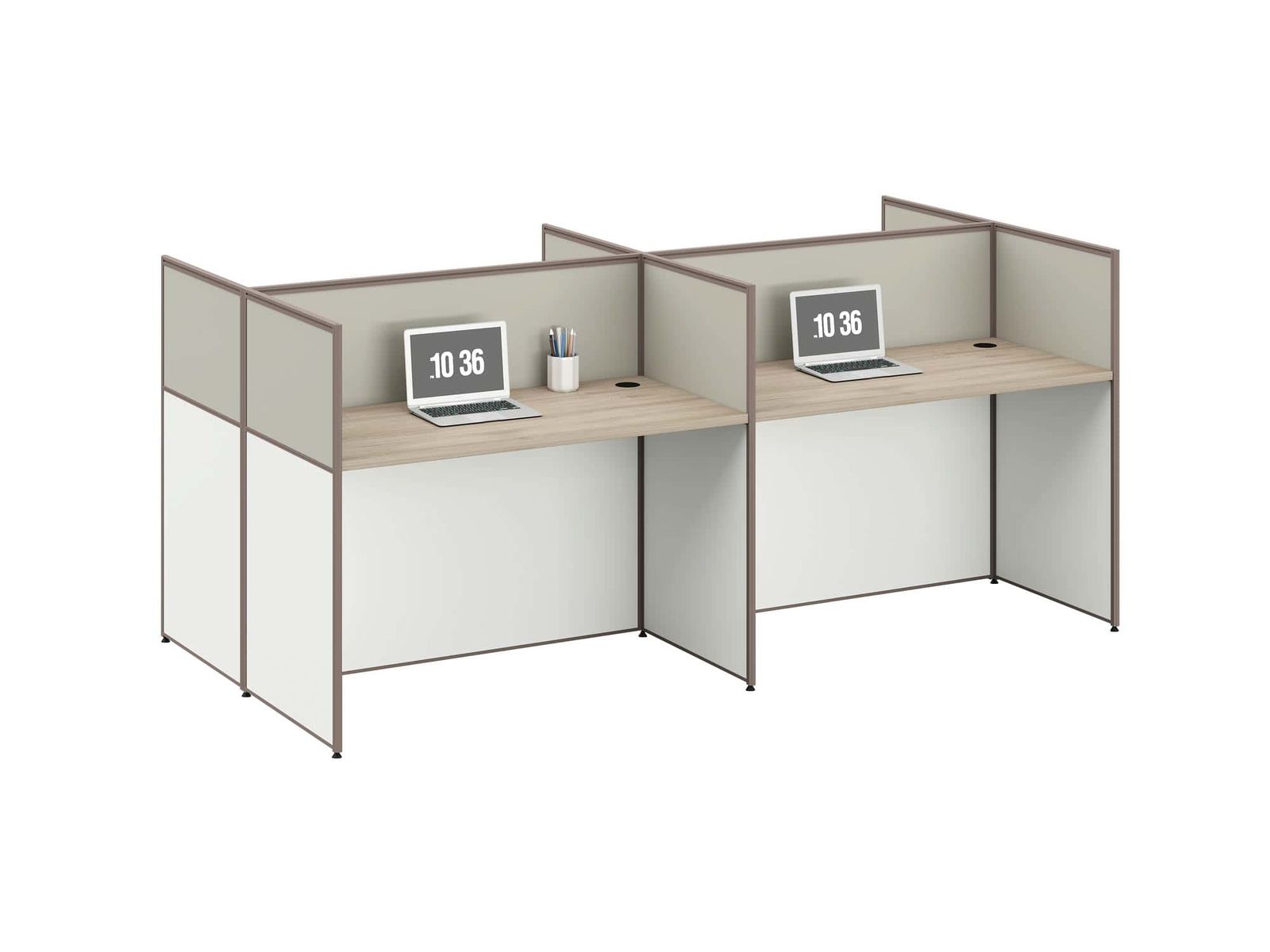 V20 Modular Office Workstation Partition Desk whitebg 3 - Ergovari