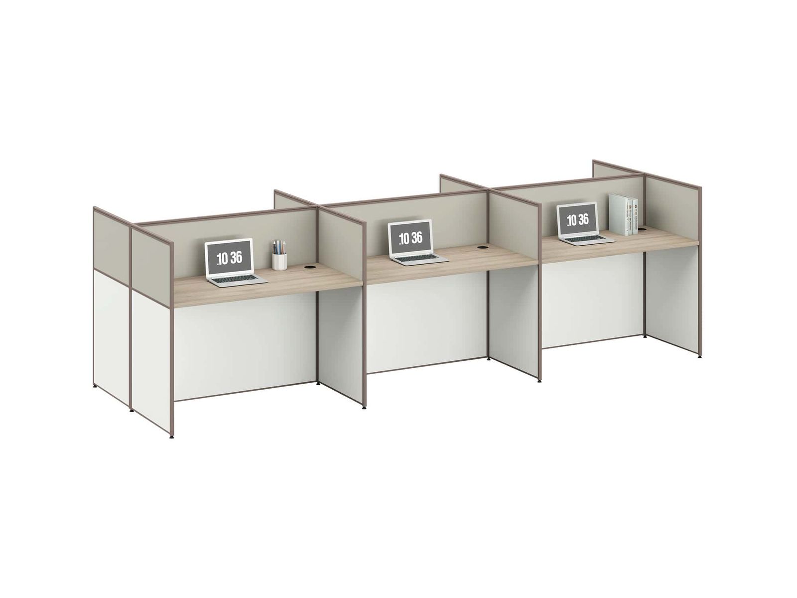 V20 Modular Office Workstation Partition Desk whitebg 5 - Ergovari