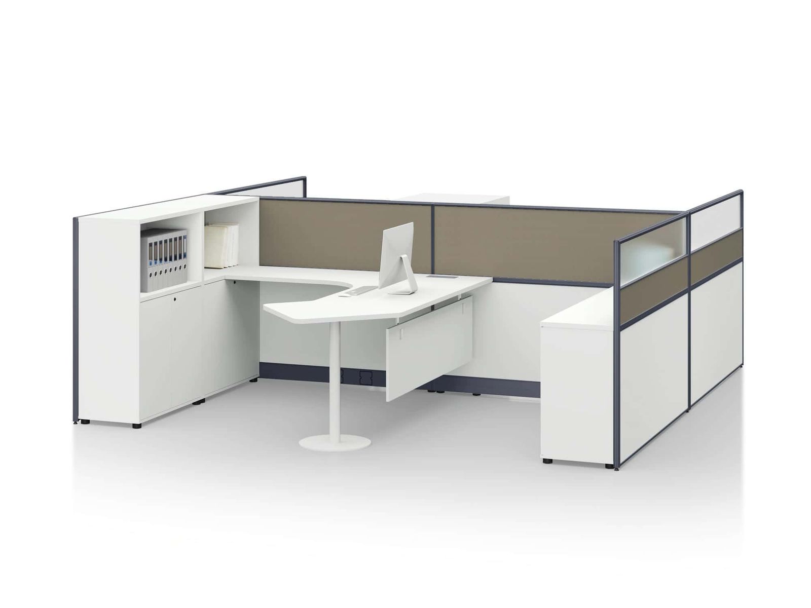 V35AA-3232B Project Partition Workstation Combination - Oxidized Silver gallery - Ergovari