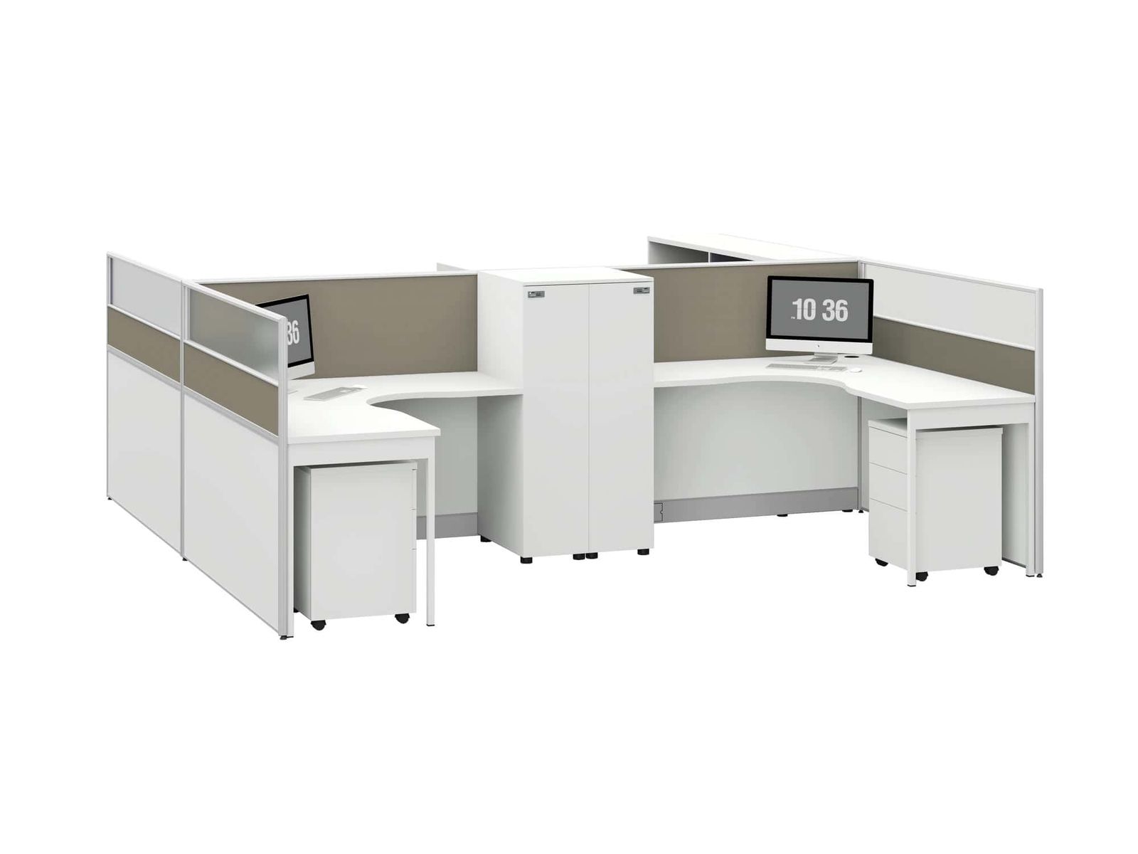 V35AA-3232B Project Partition Workstation Combination - Oxidized Silver gallery - Ergovari