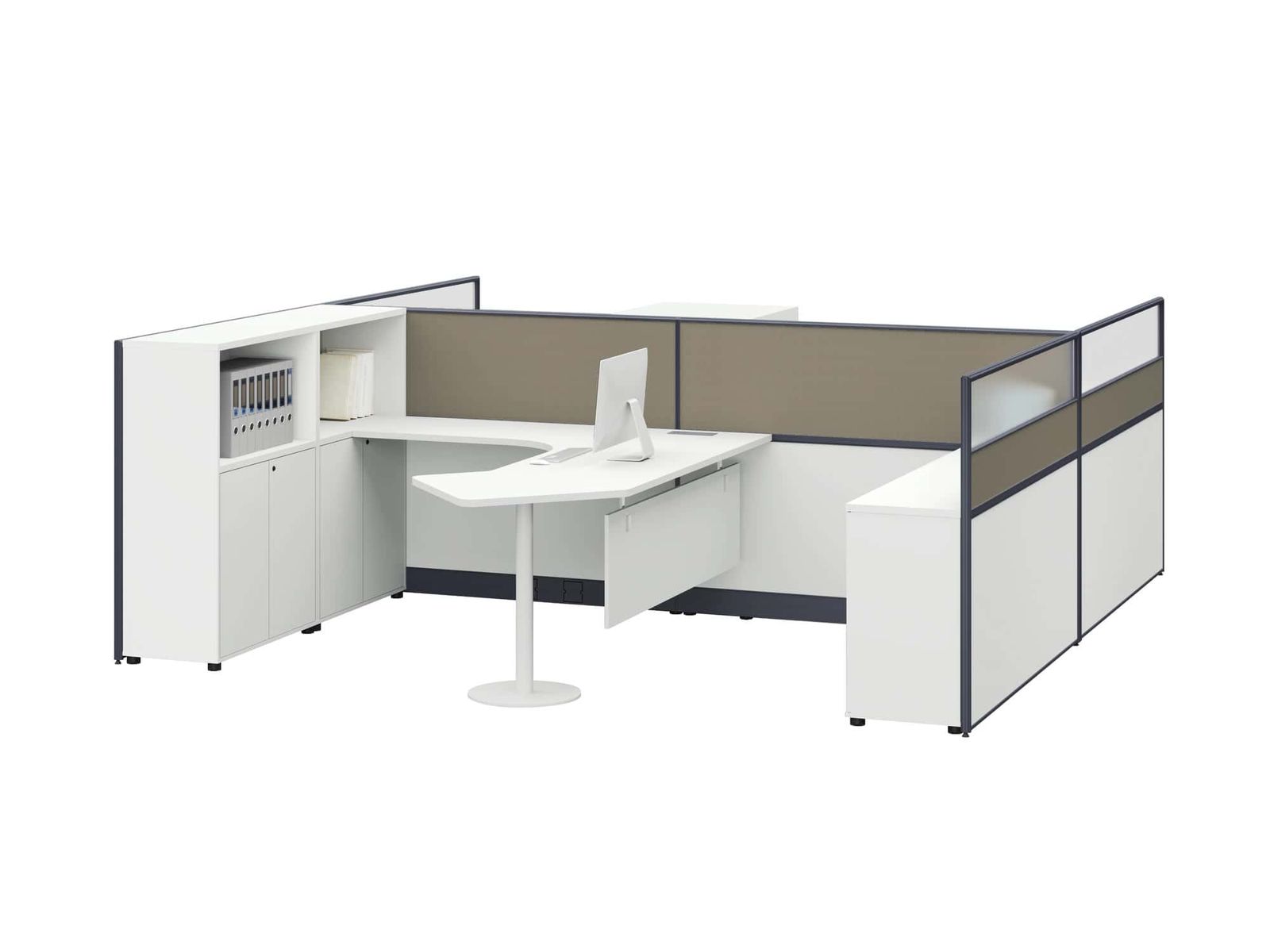 V35AA-3232B Project Partition Workstation Combination - Oxidized Silver gallery - Ergovari